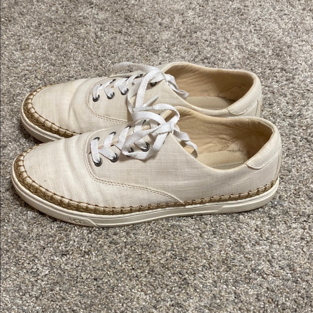 UGG Cream Canvas Espadrille Sneakers
